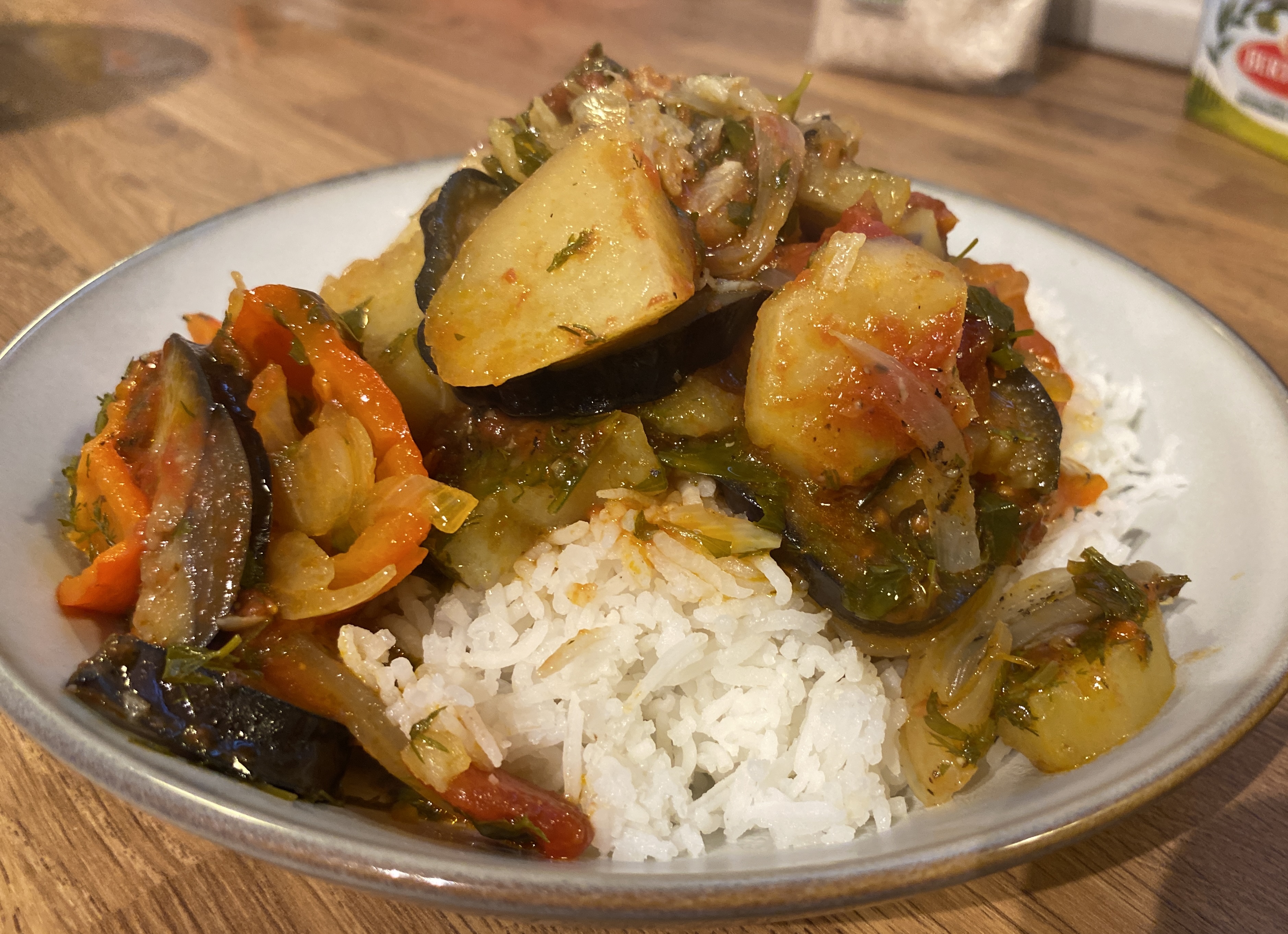 Chanakhi layered vegetables